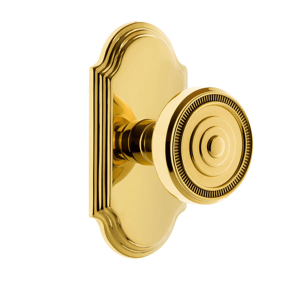 Arc Short Plate with Soleil Knob in Lifetime Brass