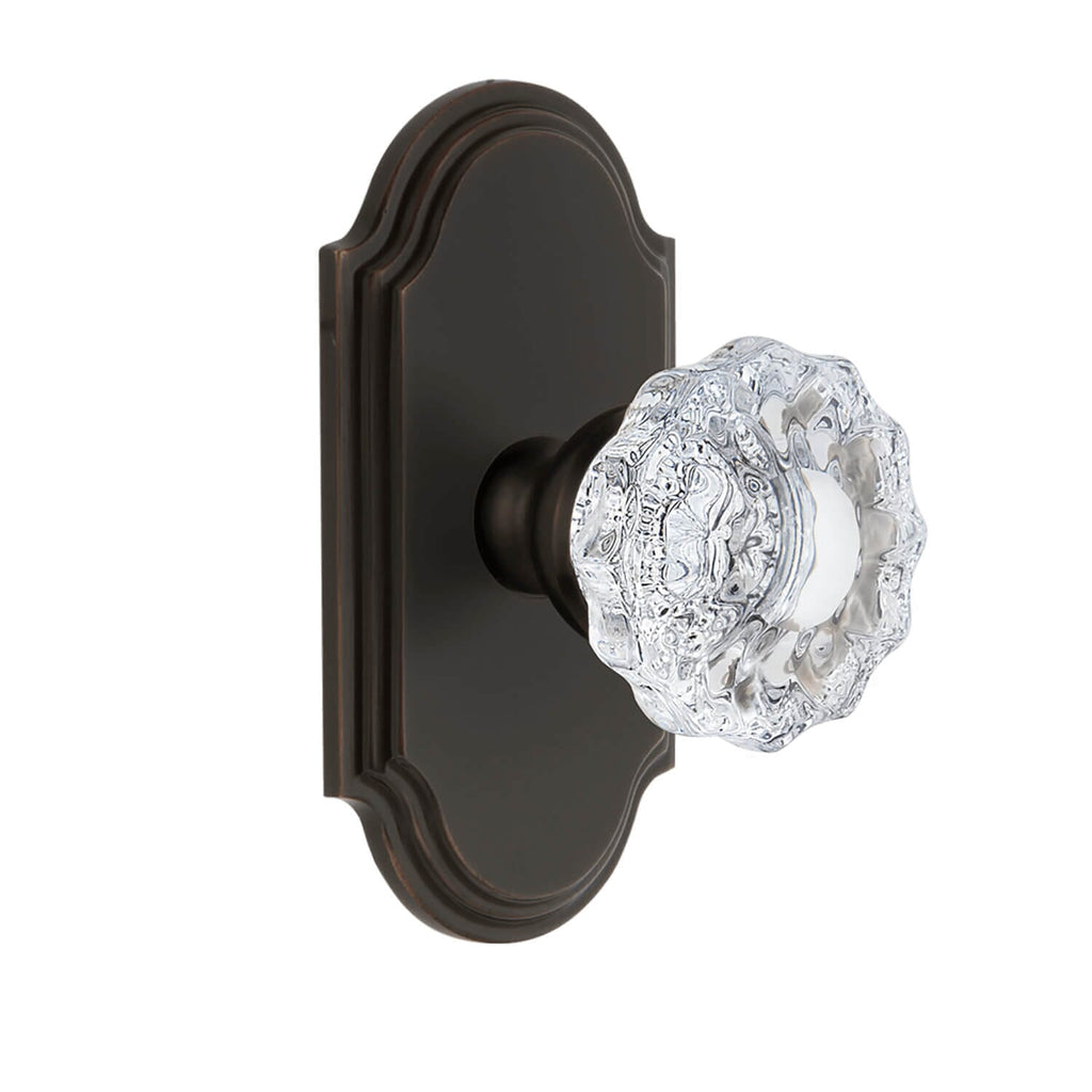 Arc Short Plate with Versailles Crystal Knob in Timeles Bronze