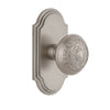 Arc Short Plate with Windsor Knob in Satin Nickel
