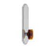 Arc Tall Plate with Baguette Amber Knob in Bright Chrome