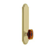 Arc Tall Plate with Baguette Amber Knob in Satin Brass