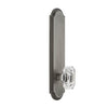 Arc Tall Plate with Baguette Clear Crystal Knob in Antique Pewter