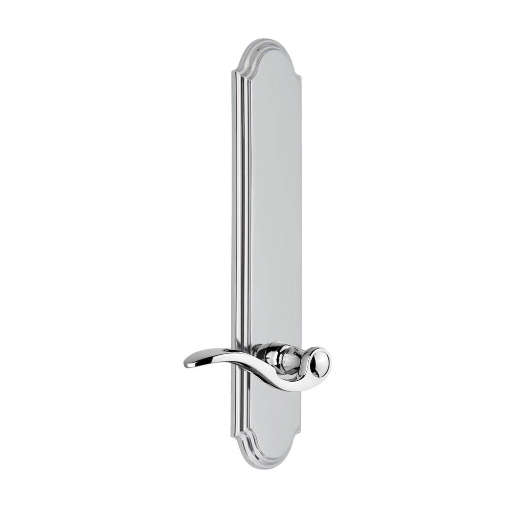 Arc Tall Plate with Bellagio Lever in Bright Chrome