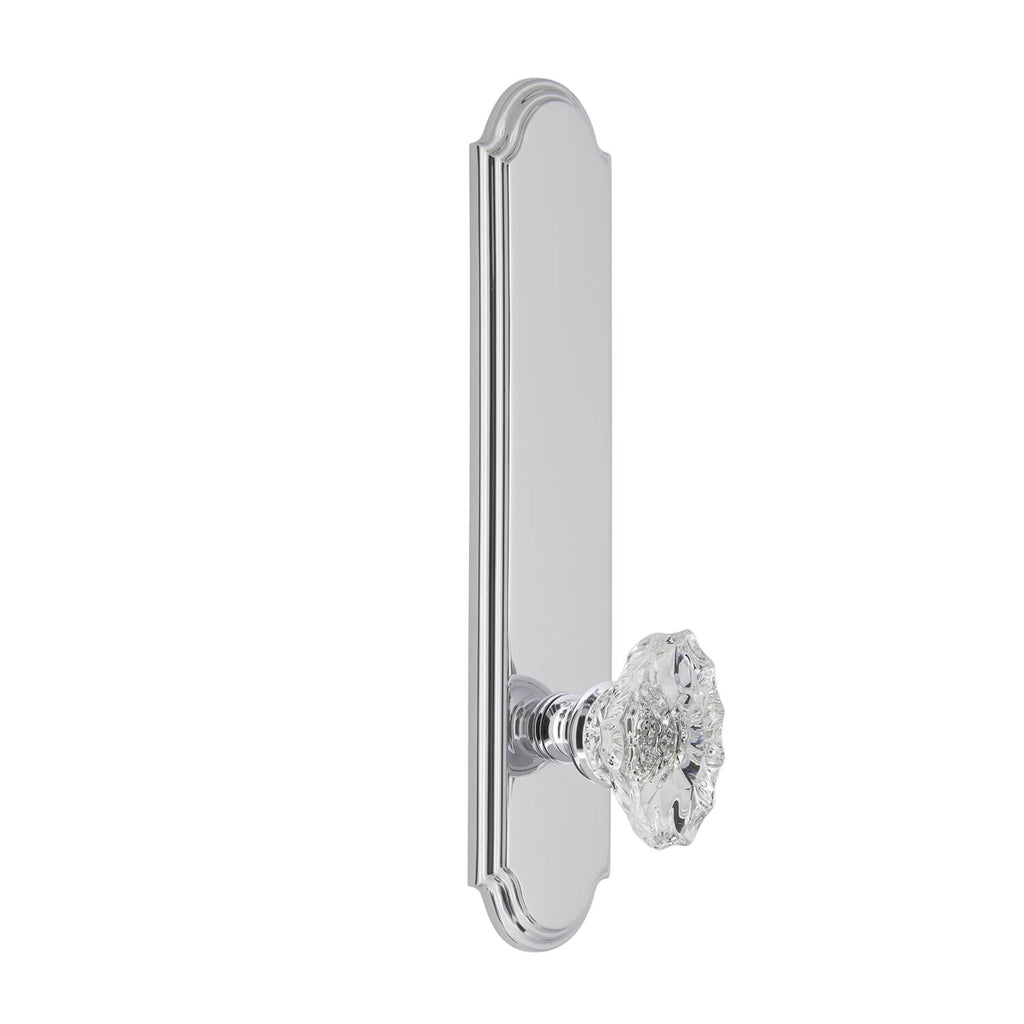 Arc Tall Plate with Biarritz Crystal Knob in Bright Chrome