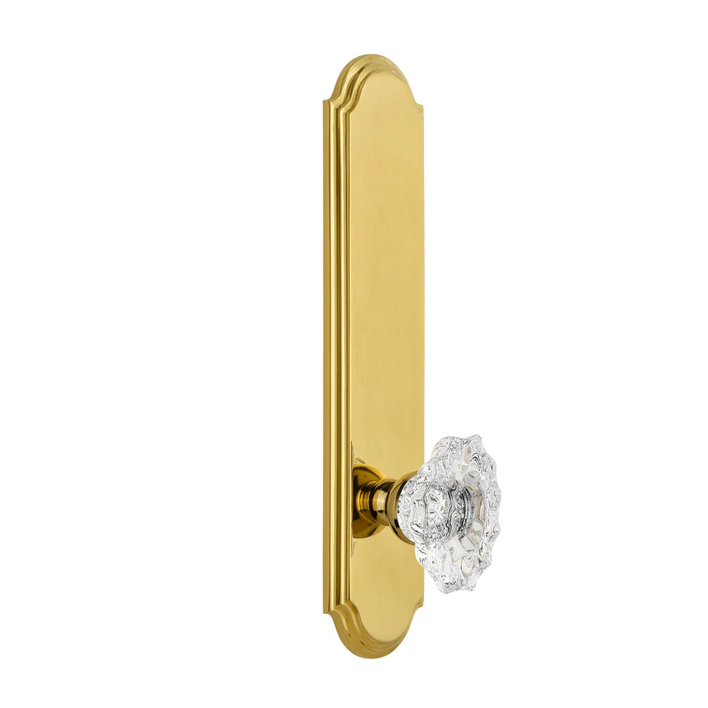 Arc Tall Plate with Biarritz Crystal Knob in Lifetime Brass