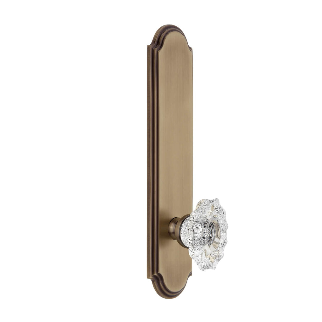 Arc Tall Plate with Biarritz Crystal Knob in Vintage Brass
