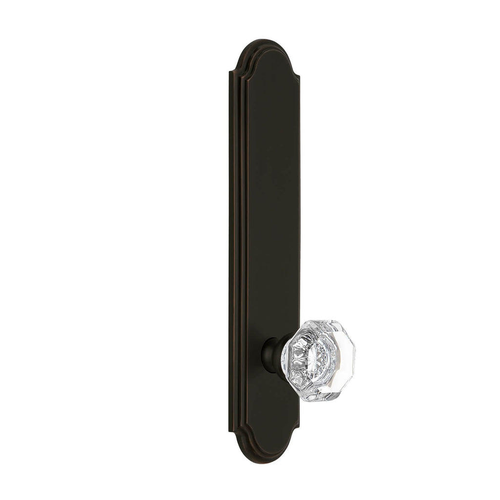 Arc Tall Plate with Chambord Crystal Knob in Timeless Bronze