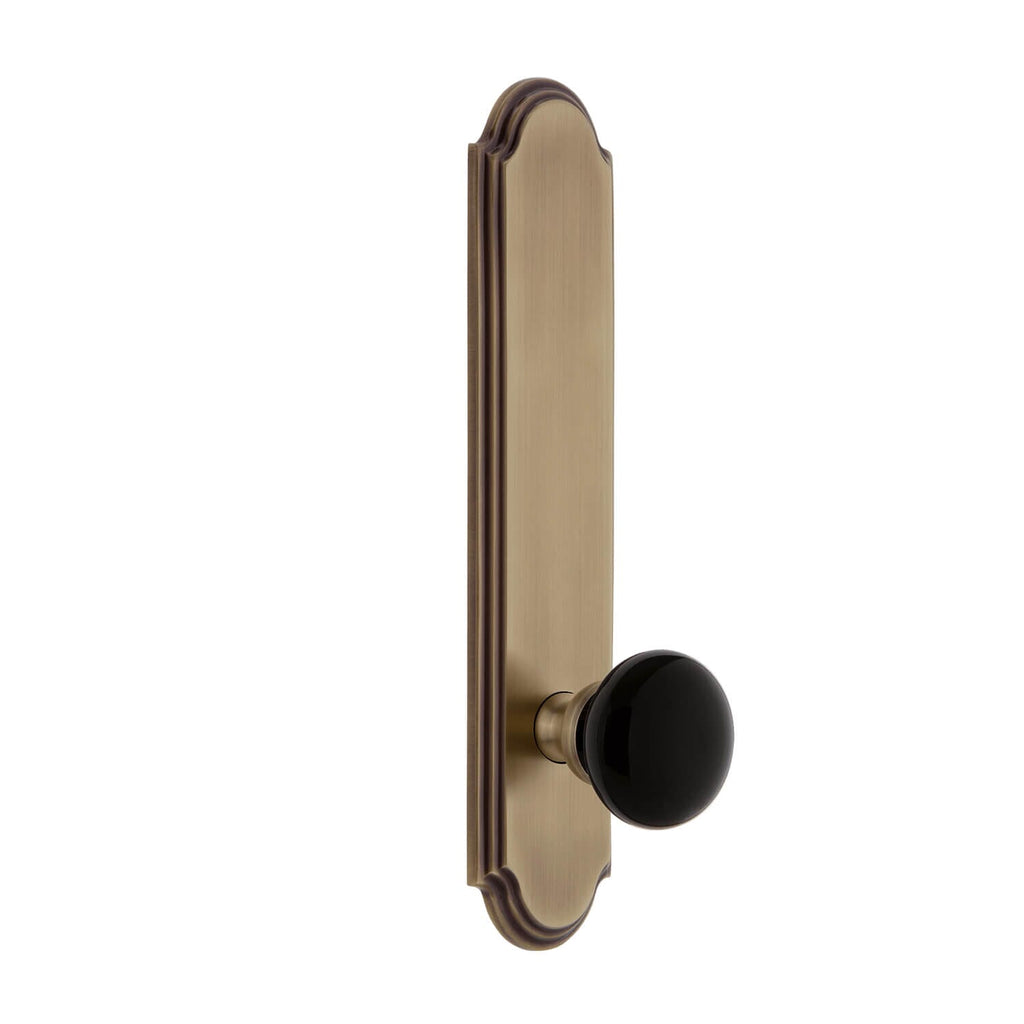 Arc Tall Plate with Coventry Knob in Vintage Brass