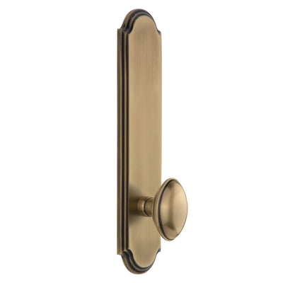 Arc Tall Plate with Eden Prairie Knob in Vintage Brass