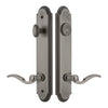 Arc Tall Plate Entry Set with Bellagio Lever in Antique Pewter