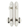 Arc Tall Plate Entry Set with Eden Prairie Knob in Polished Nickel