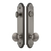 Arc Tall Plate Entry Set with Fifth Avenue Knob in Antique Pewter