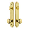Arc Tall Plate Entry Set with Fifth Avenue Knob in Lifetime Brass