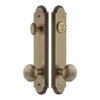 Arc Tall Plate Entry Set with Fifth Avenue Knob in Vintage Brass