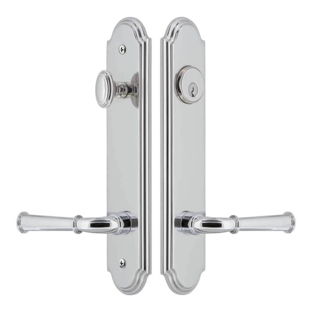 Arc Tall Plate Complete Entry Set with Georgetown Lever in Bright Chrome