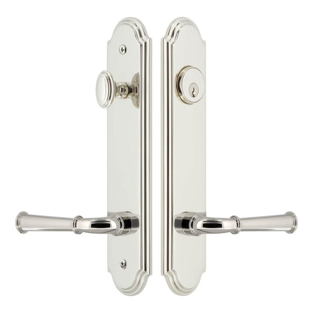 Arc Tall Plate Entry Set with Georgetown Lever in Polished Nickel