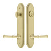 Arc Tall Plate Complete Entry Set with Georgetown Lever in Satin Brass
