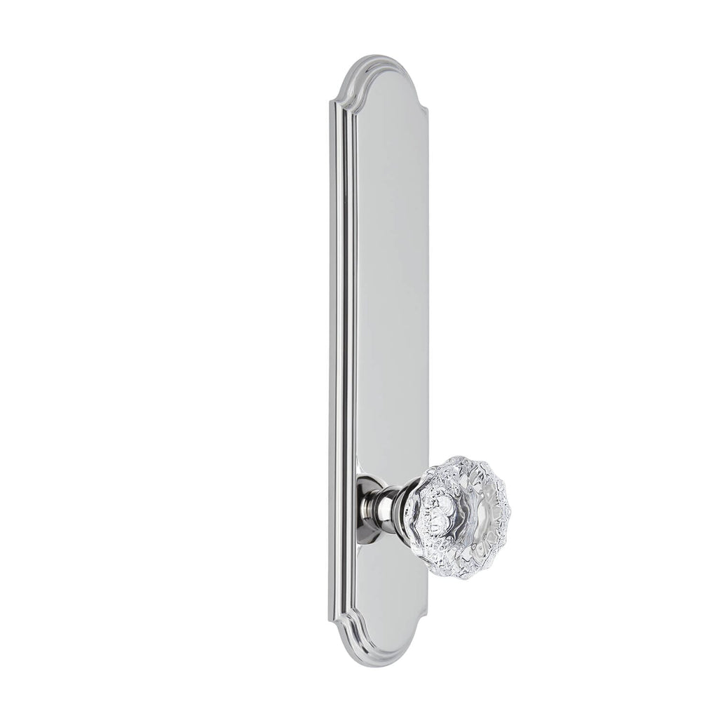 Arc Tall Plate with Fontainebleau Crystal Knob in Bright Chrome