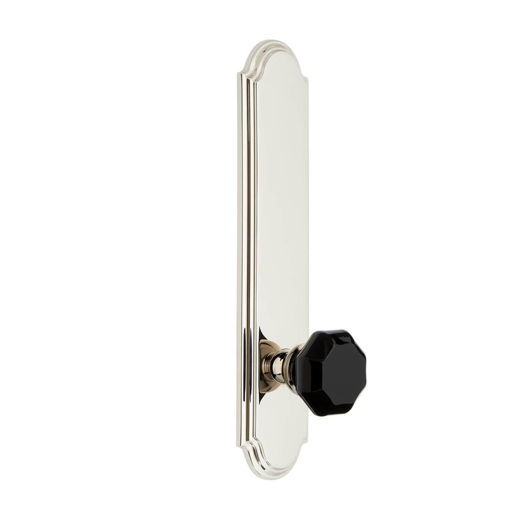 Arc Tall Plate with Lyon Knob in Polished Nickel