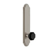 Arc Tall Plate with Lyon Knob in Satin Nickel