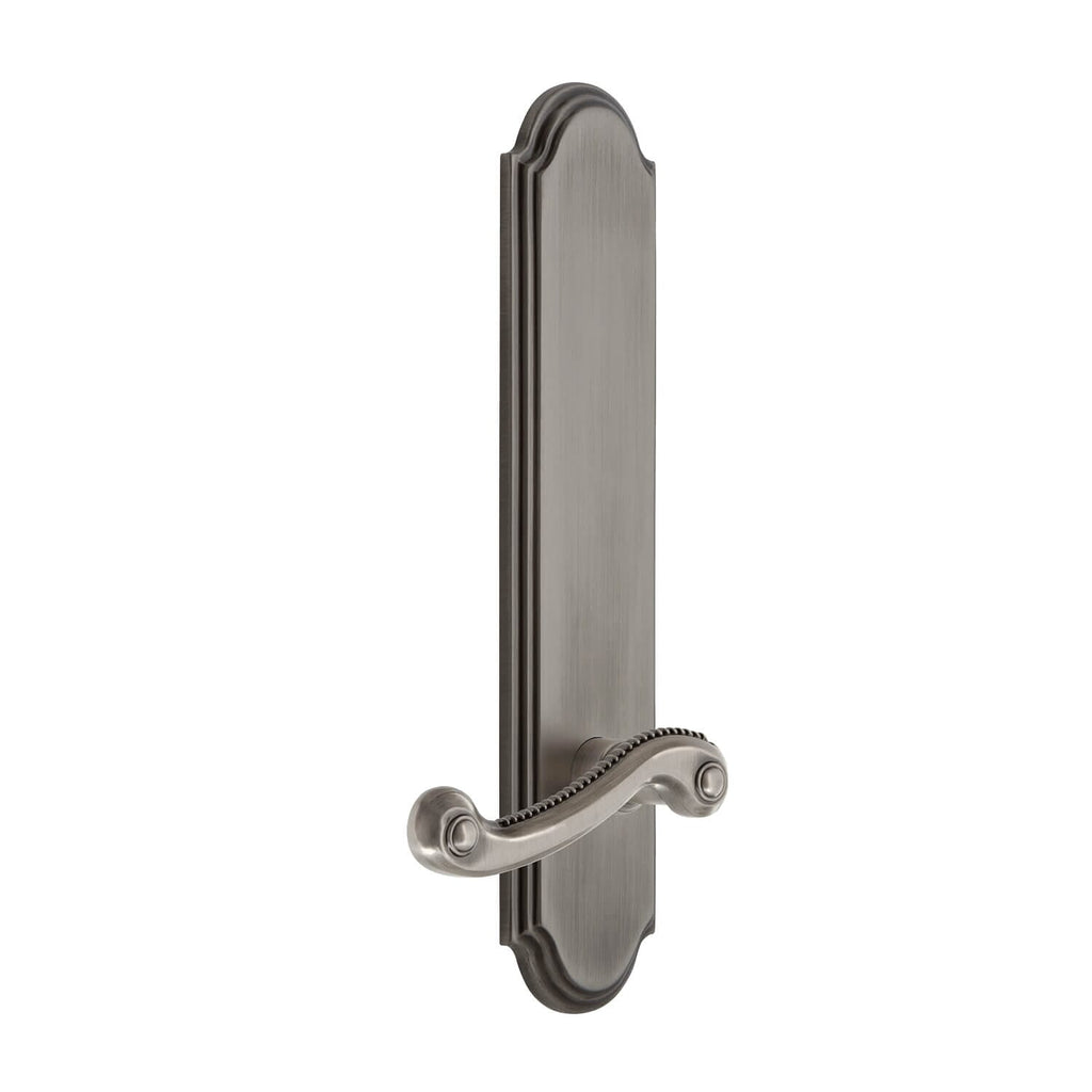 Arc Tall Plate with Newport Lever in Antique Pewter