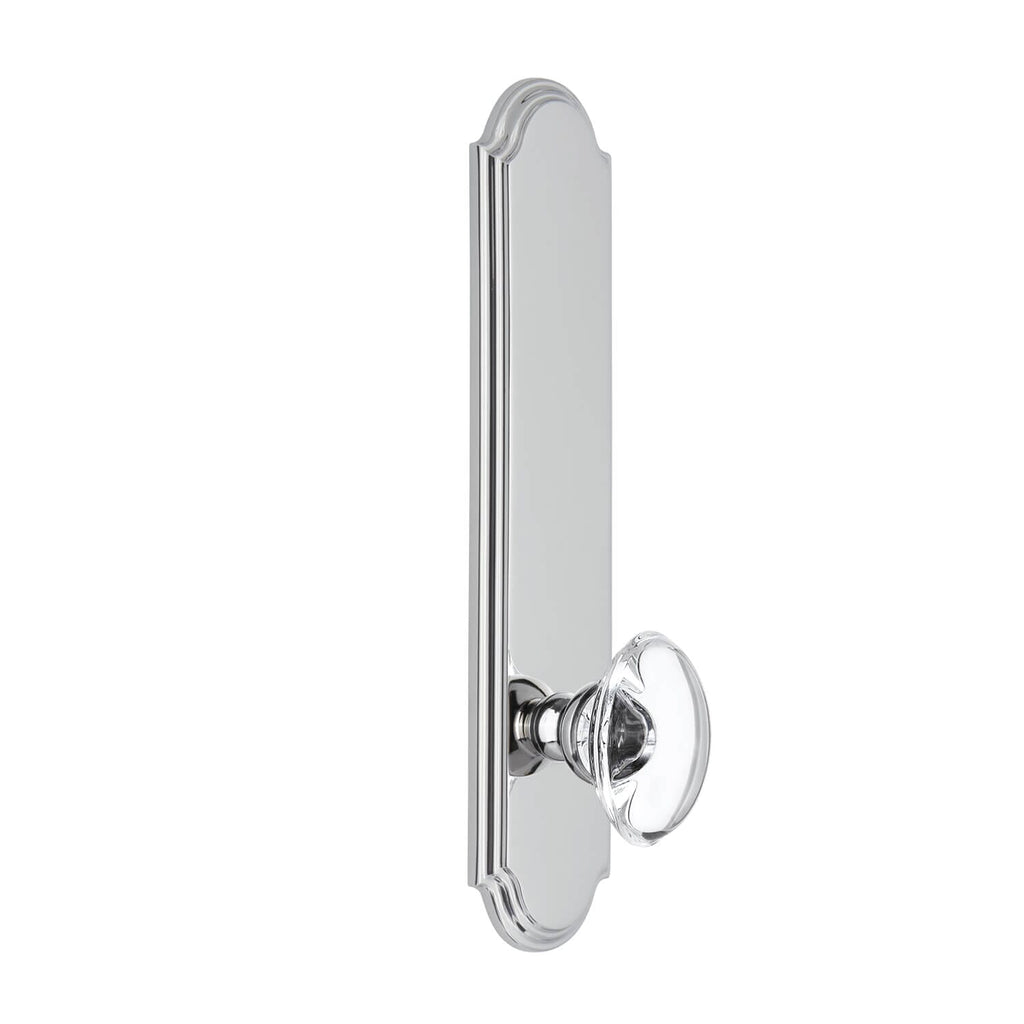 Arc Tall Plate with Provence Crystal Knob in Bright Chrome