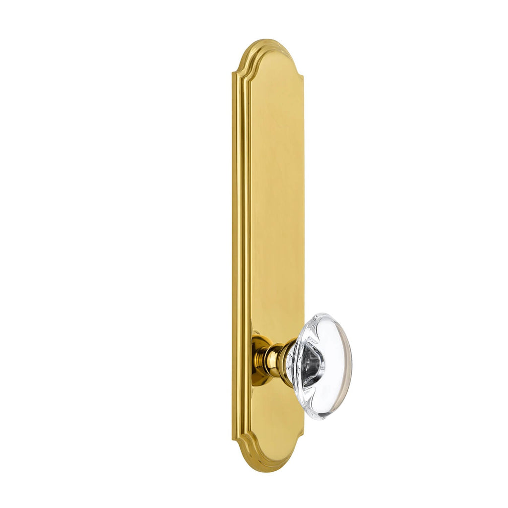 Arc Tall Plate with Provence Crystal Knob in Lifetime Brass