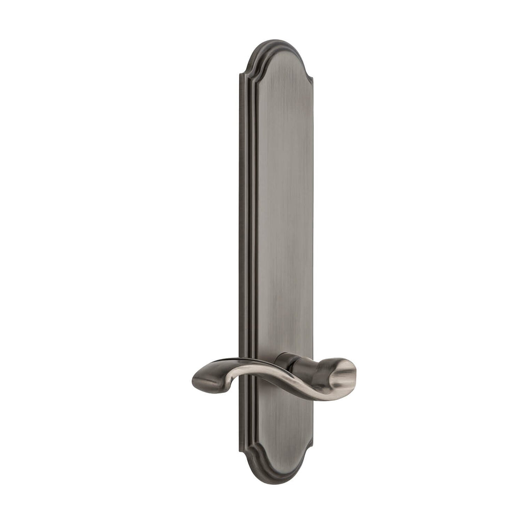 Arc Tall Plate with Portofino Lever in Antique Pewter