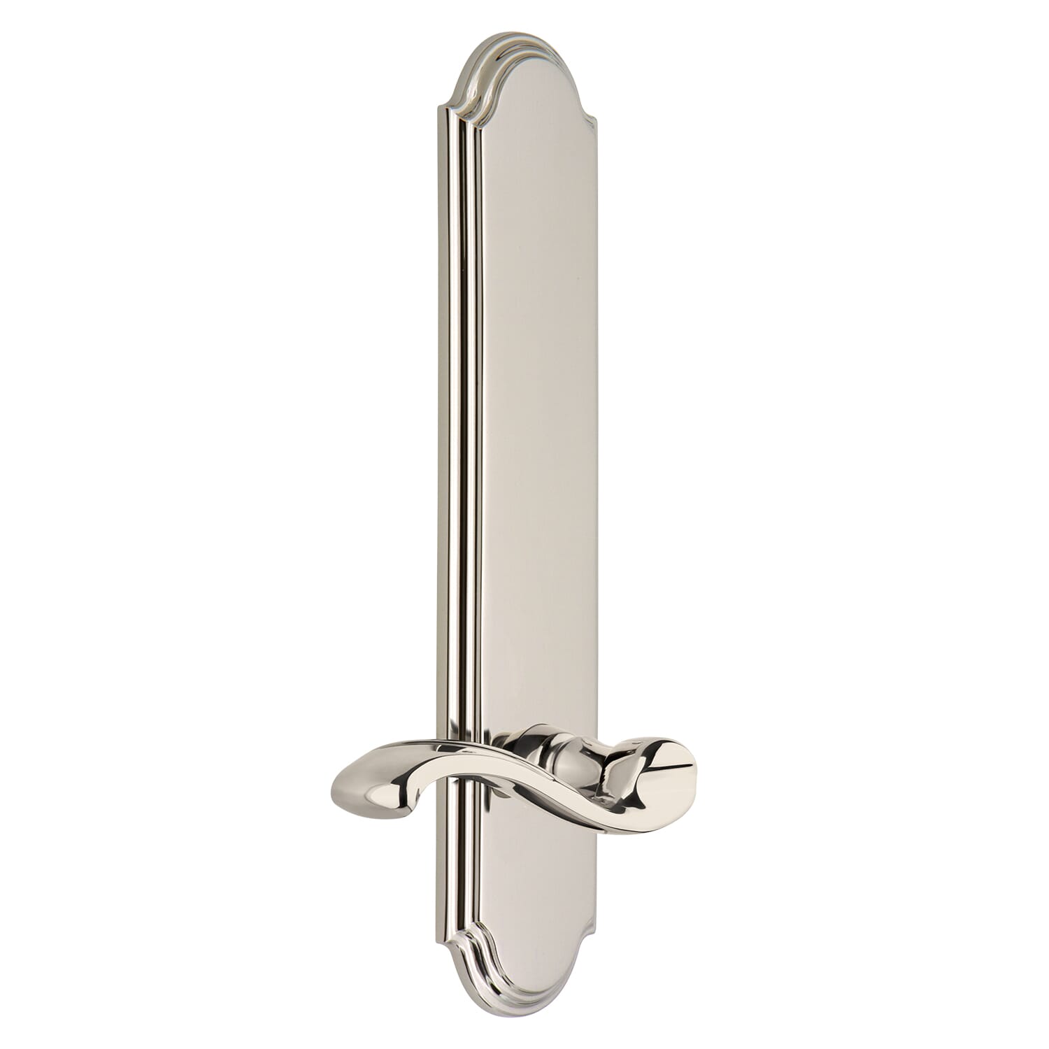 Arc Tall Plate with Portofino Lever in Polished Nickel