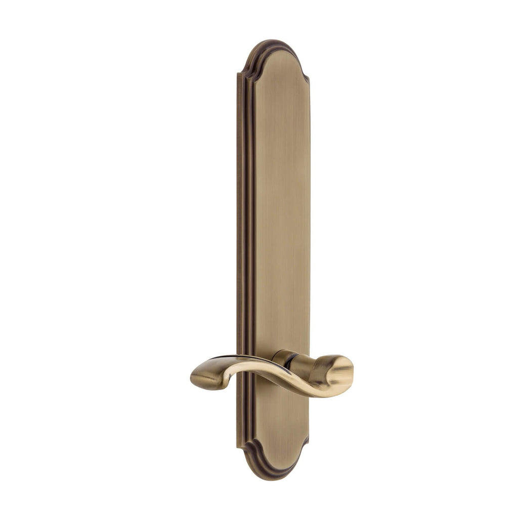 Arc Tall Plate with Portofino Lever in Vintage Brass