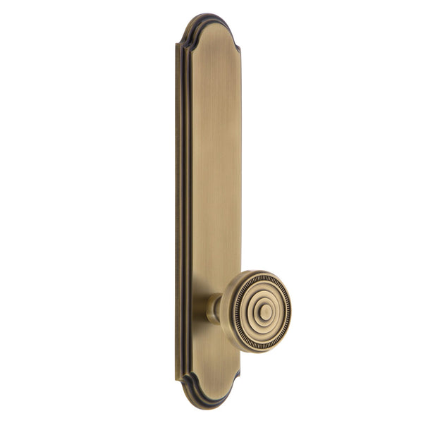 Arc Tall Plate with Soleil Knob in Vintage Brass