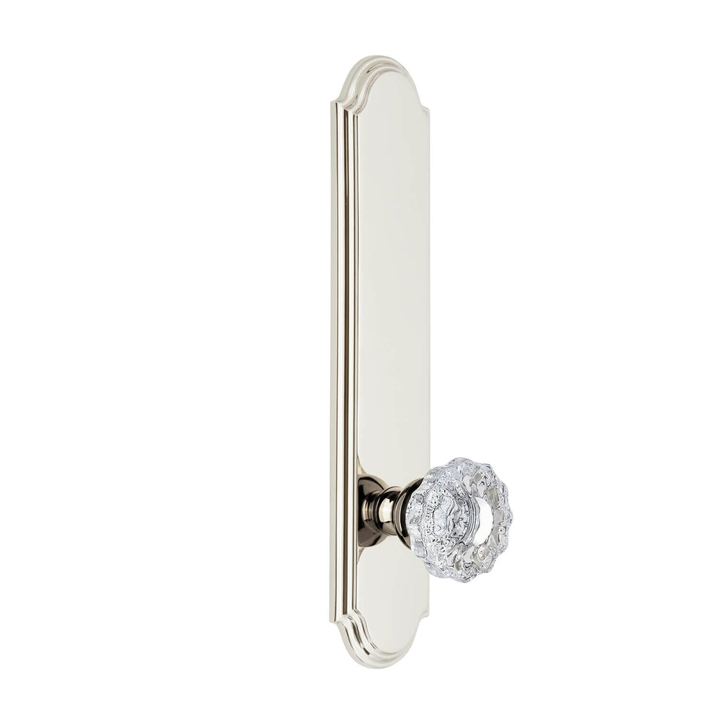 Arc Tall Plate with Versailles Crystal Knob in Polished Nickel