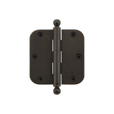 3.5 Ball Tip Residential Hinge with Radius Corners in Timeless Bronze