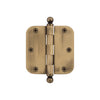 3.5" Ball Tip Residential Hinge with 5/8" Radius Corners in Vintage Brass