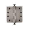 4" Ball Tip Heavy Duty Hinge with Square Corners in Antique Pewter