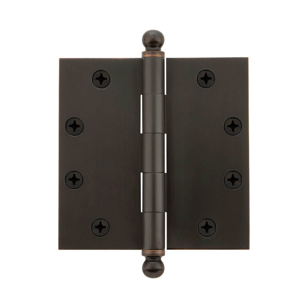 4.5" Ball Tip Heavy Duty Hinge with Square Corners in Timeless Bronze