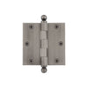3.5" Ball Tip Residential Hinge with Square Corners in Antique Pewter
