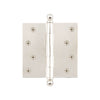 4" Ball Tip Residential Hinge with Square Corners in Polished Nickel