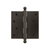 4" Ball Tip Residential Hinge with Square Corners in Timeless Bronze