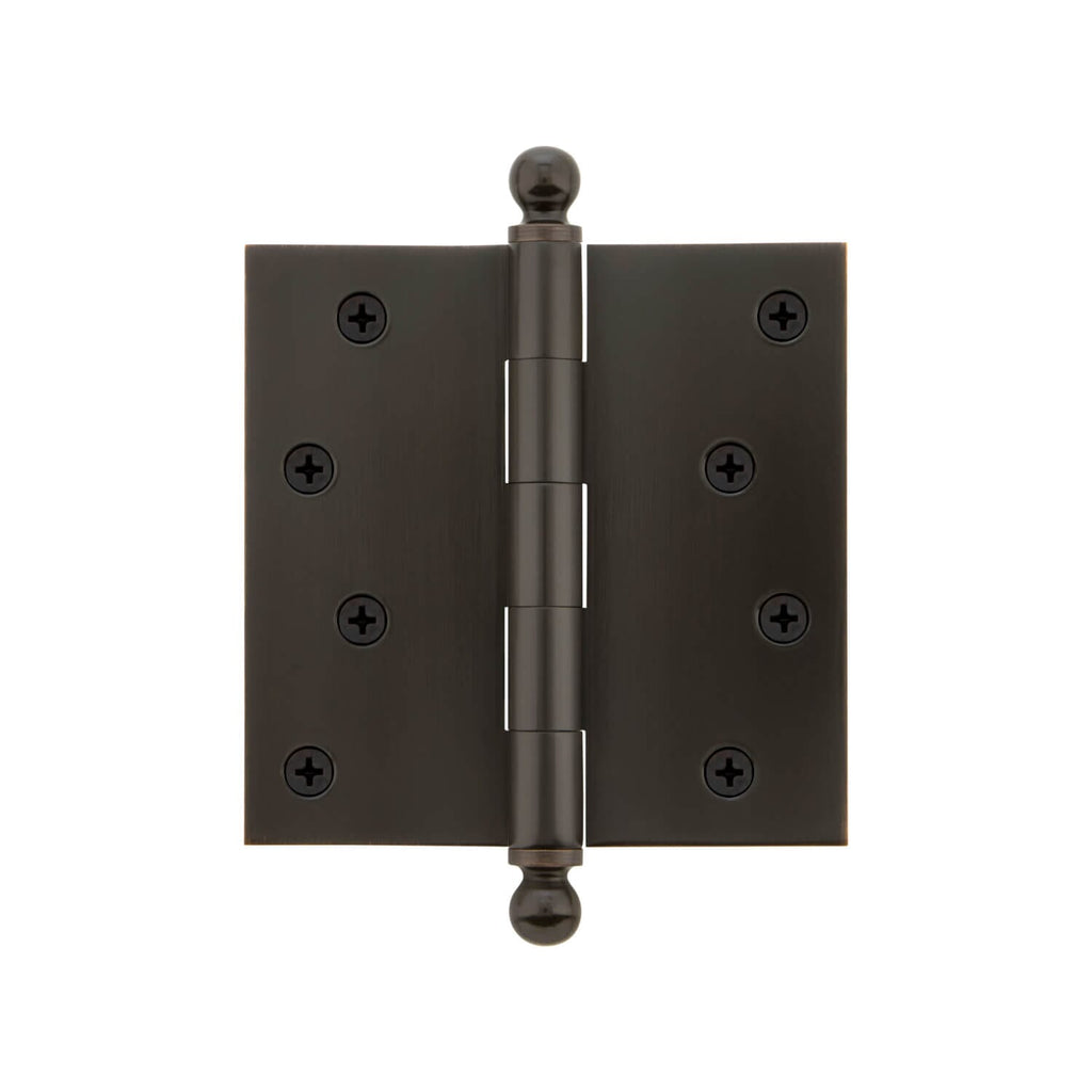 4" Ball Tip Residential Hinge with Square Corners in Timeless Bronze