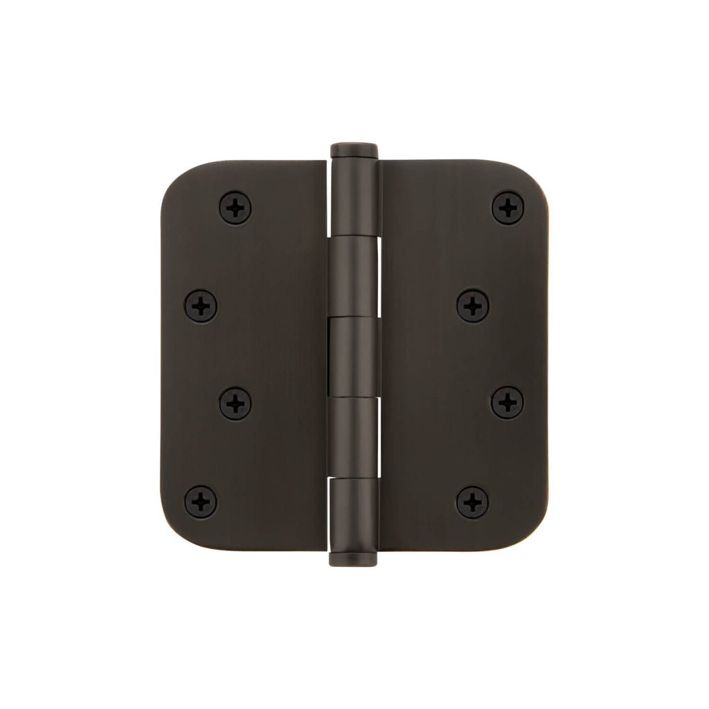 4" Button Tip Residential Hinge with 5/8" Radius Corners in Timeless Bronze