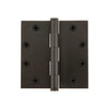 4.5" Button Tip Heavy Duty Hinge with Square Corners in Timeless Bronze