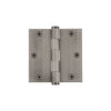 3.5" Button Tip Residential Hinge with Square Corners in Antique Pewter