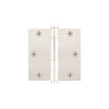 3.5" Button Tip Residential Hinge with Square Corners in Polished Nickel