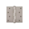 4" Button Tip Residential Hinge with Square Corners in Satin Nickel