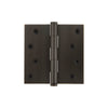 4" Button Tip Residential Hinge with Square Corners in Timeless Bronze