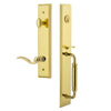 Carré One-Piece Handleset with C Grip and Bellagio Lever in Lifetime Brass