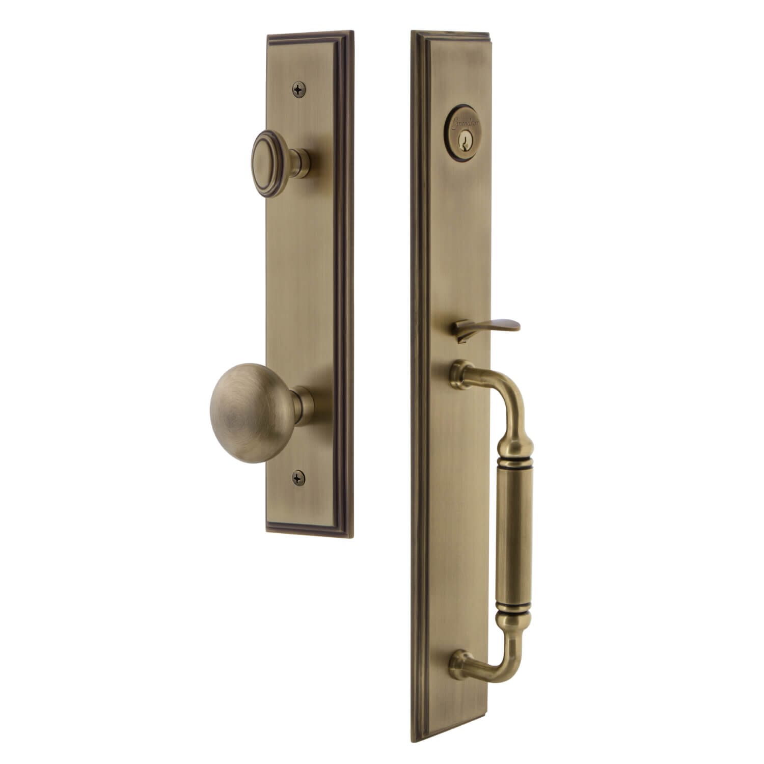 Carré One-Piece Handleset with C Grip and Fifth Avenue Knob in