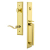 Carré One-Piece Handleset with D Grip and Bellagio Lever in Lifetime Brass