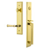 Carré One-Piece Handleset with D Grip and Georgetown Lever in Lifetime Brass